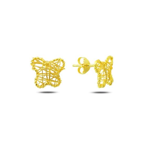 Wholesale Braided Wire Nest Butterfly Stud Earrings