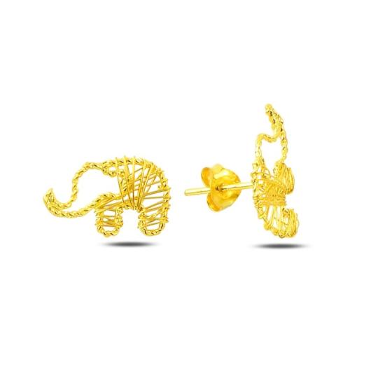 Wholesale Braided Wire Nest Elephant Stud Earrings