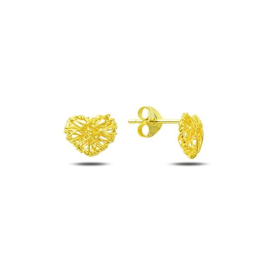 Wholesale Heart Braided Wire Nest Stud Earrings