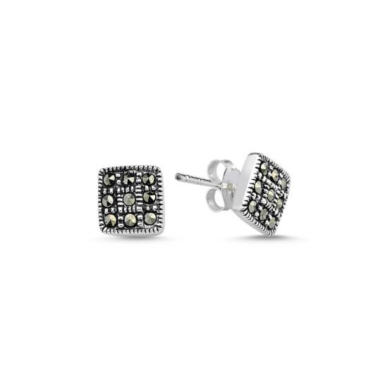 Wholesale Square Marcasite Stud Earrings