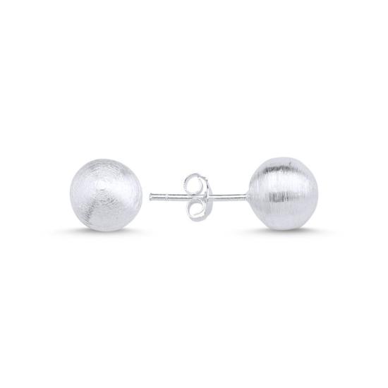 Wholesale 8mm Brushed Ball Stud Earrings