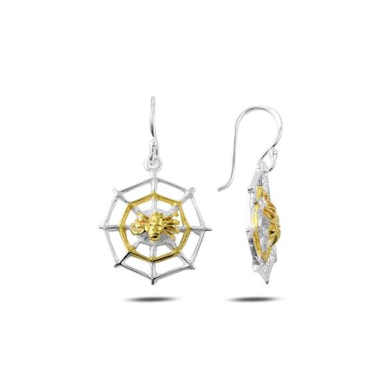 Wholesale Gold Plated Spider & Web Earrings