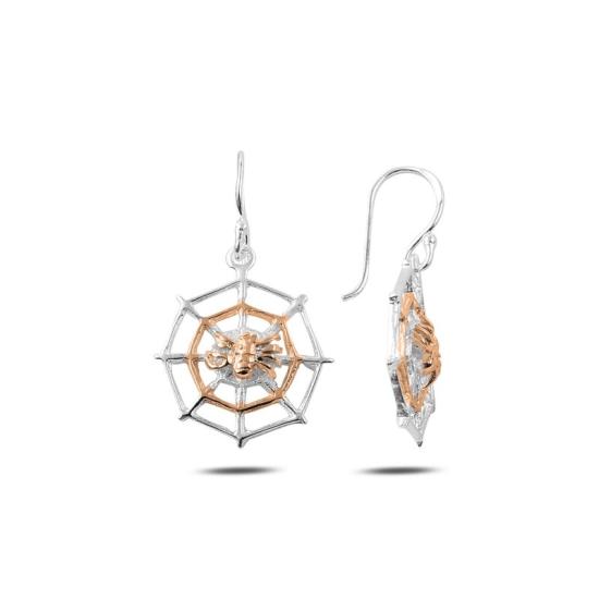 Wholesale Rose Gold Plated Spider & Web Earrings