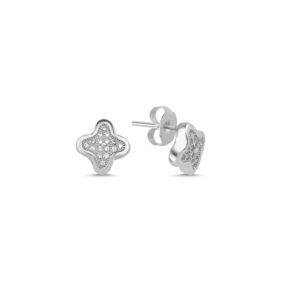 Wholesale CZ Quatrefoil Earrings