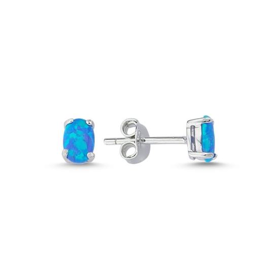 Wholesale 6x4mm Oval Opal Solitaire Stud Earrings