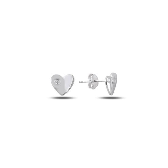 Wholesale Heart CZ Stud Earrings