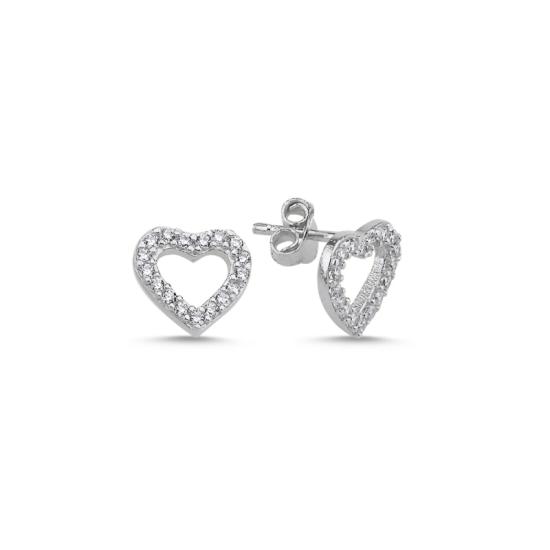 Wholesale Heart CZ Stud Earrings