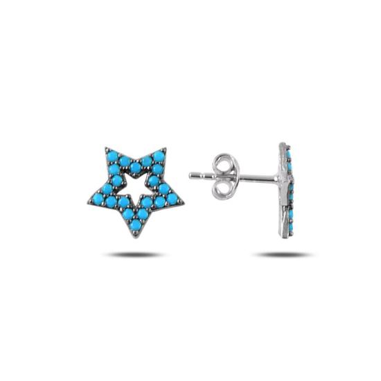 Wholesale Star Nano Turquoise Stud Earrings