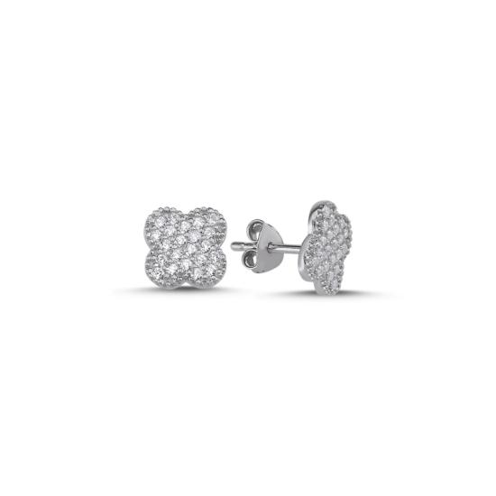 Wholesale Quatrefoil CZ Stud Earrings