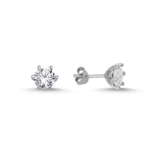 Wholesale Solitaire 6mm CZ Stud Earrings