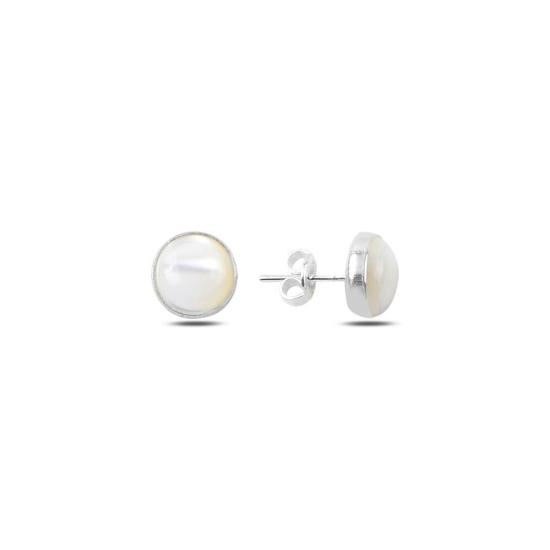 Wholesale Round Mother of Pearl Solitaire Stud Earrings