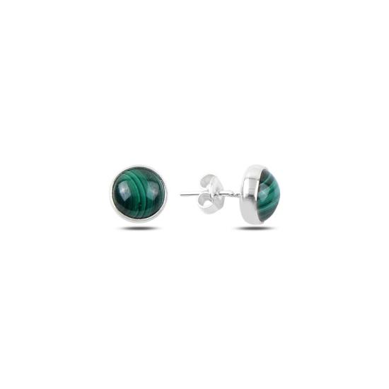 Wholesale Round Malachite Solitaire Stud Earrings