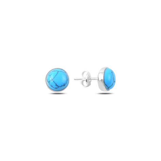 Wholesale Round Turquoise Solitaire Stud Earrings