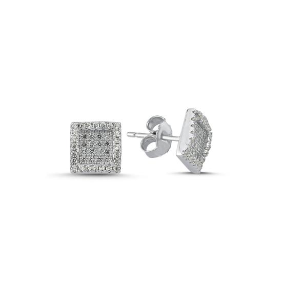 Wholesale Square CZ 9x9mm Stud Earrings