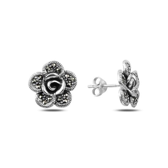 Wholesale Marcasite Flower Stud Earrings