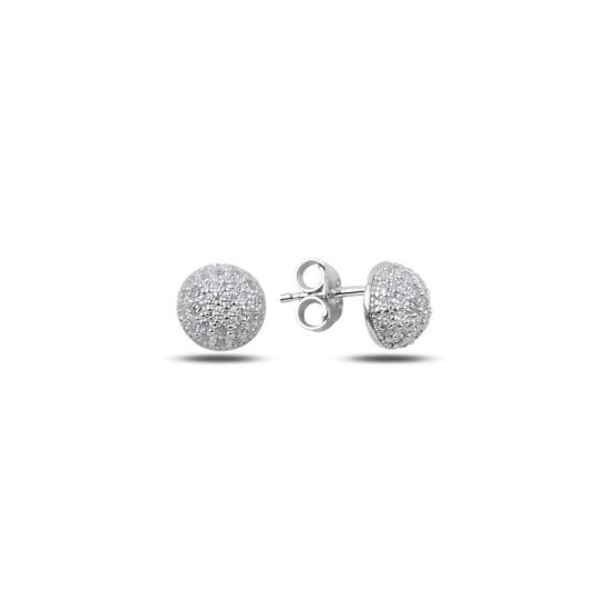 Wholesale CZ 7mm Half Ball Stud Earrings