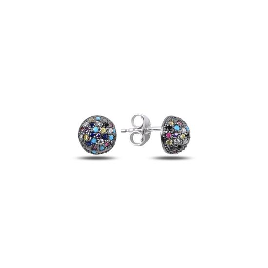 Wholesale Mix CZ 7mm Half Ball Stud Earrings