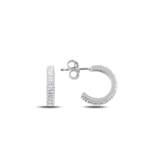 Wholesale 12mm CZ Single Row Eternity Hoop Earrings