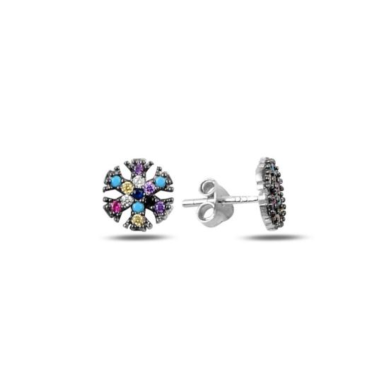 Wholesale Snowflake Mix CZ Stud Earrings