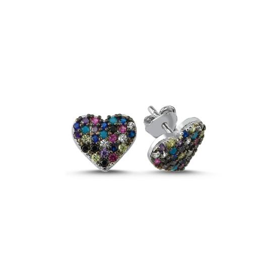 Wholesale Heart Mix CZ Stud Earrings