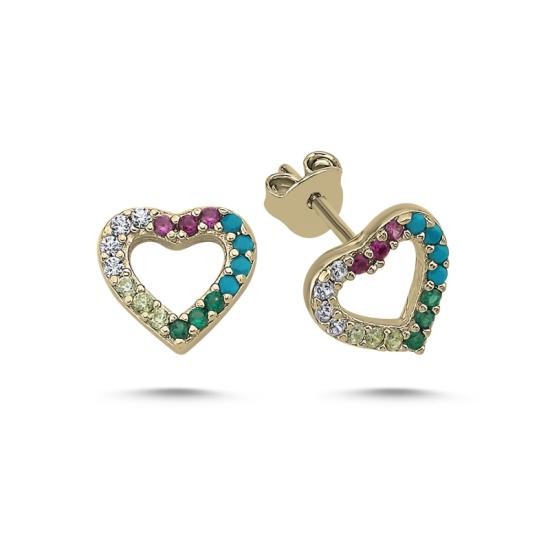 Wholesale Heart Mix CZ Stud Earrings