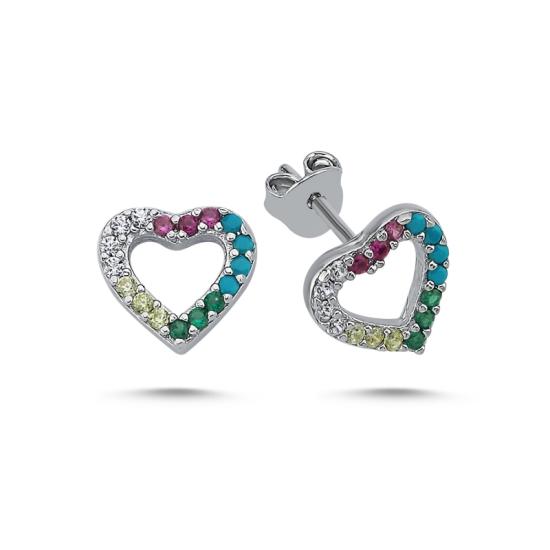 Wholesale Heart Mix CZ Stud Earrings