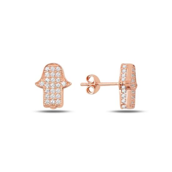 Wholesale 3D Hamsa CZ Stud Earrings