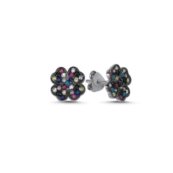 Wholesale Clover Mix CZ Stud Earrings