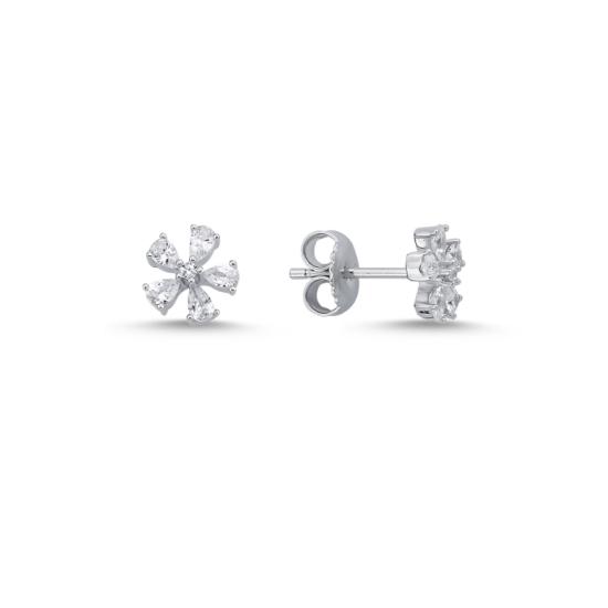 Wholesale Flower CZ Stud Earrings