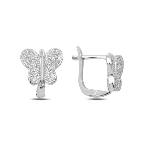 Wholesale CZ Butterfly Latch Back Earrings