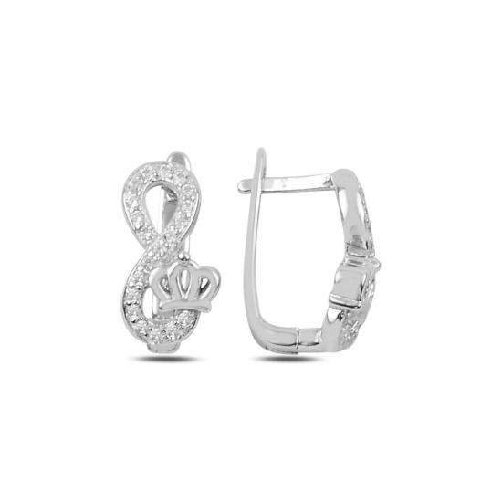 Wholesale CZ Infinity Latch Back Earrings