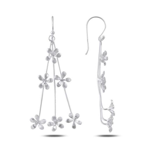 Wholesale Dangle Brushed Flower Earrings