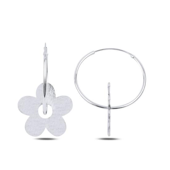 Wholesale 25mm Plain Hoop Earrings with Movable Daisy