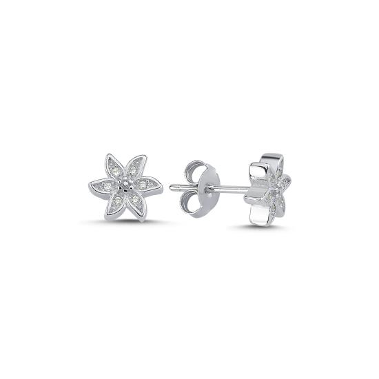 Wholesale Flower CZ Stud Earrings