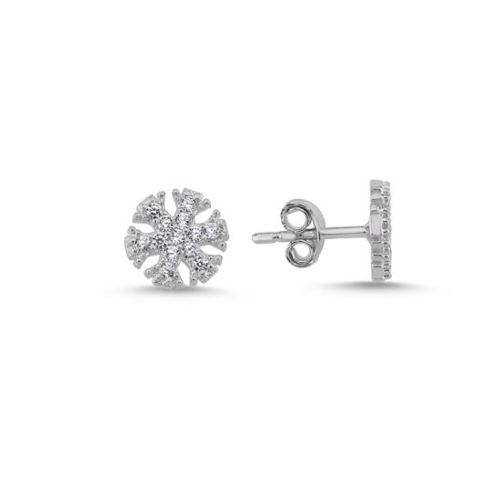 Wholesale Snowflake CZ Stud Earrings