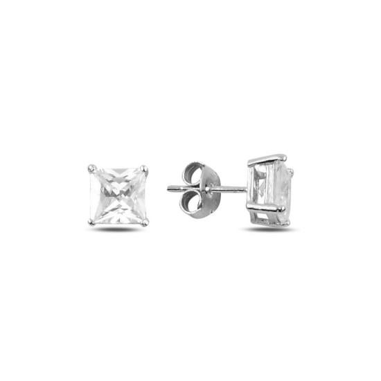 Wholesale 6mm Square Solitaire CZ Stud Earrings