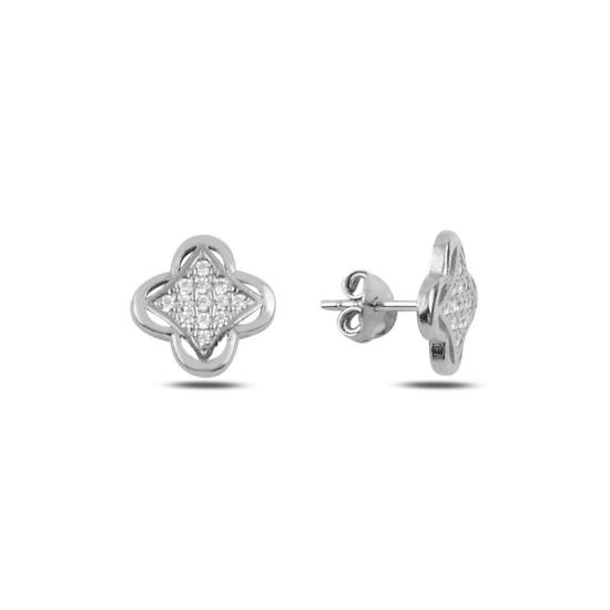 Wholesale Quatrefoil CZ Stud Earrings