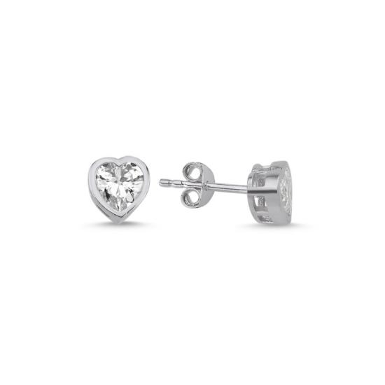 Wholesale Heart Solitaire CZ Stud Earrings