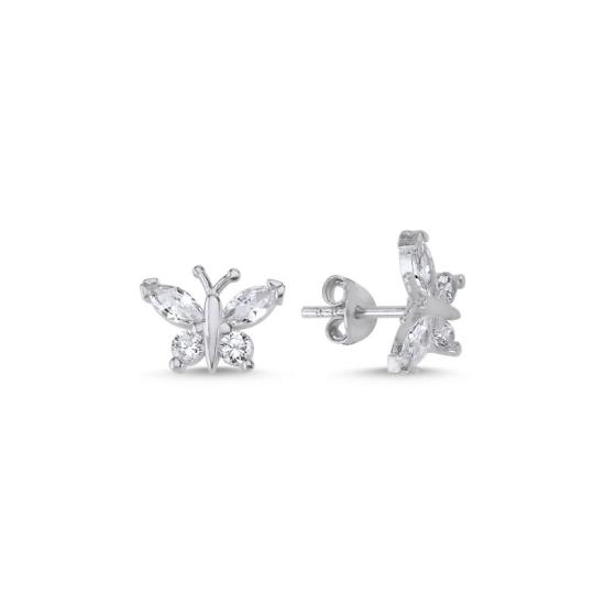 Wholesale Butterfly CZ Stud Earrings