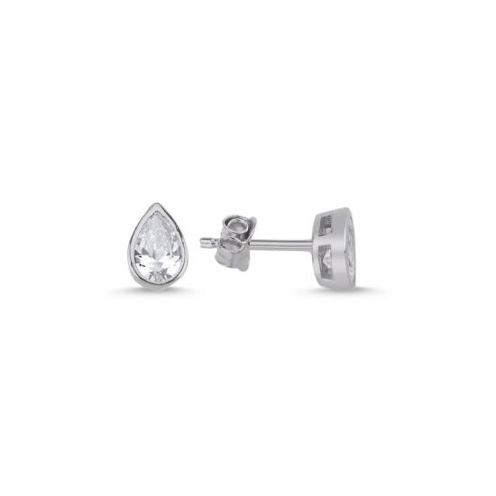 Wholesale Teardrop Solitaire CZ Stud Earrings