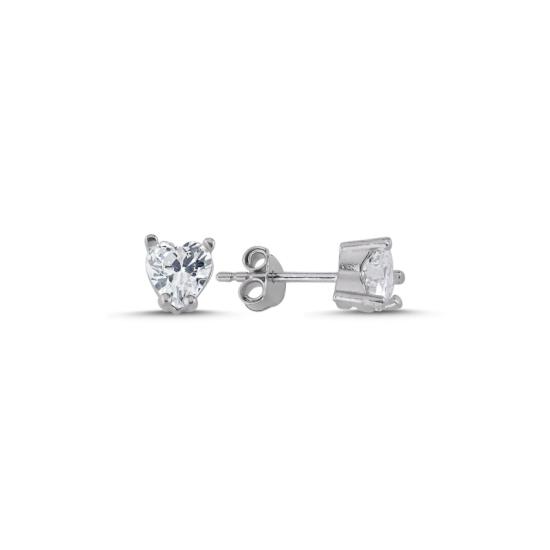 Wholesale Heart CZ Solitaire Stud Earrings