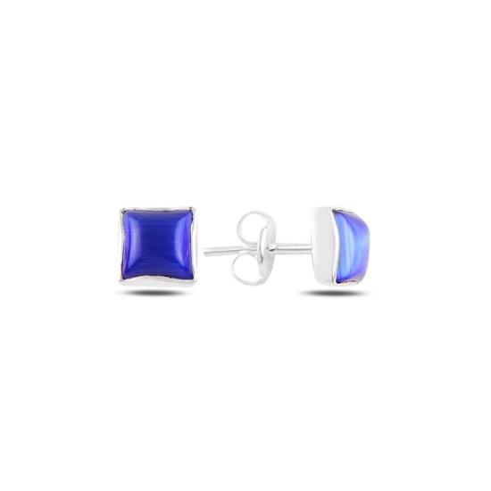 Wholesale Square Blue Cat’s Eye Stud Earrings