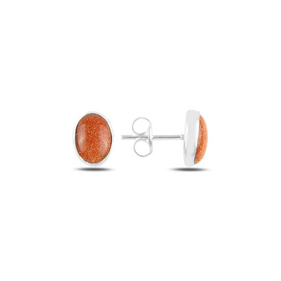 Wholesale Oval Goldstone Stud Earrings