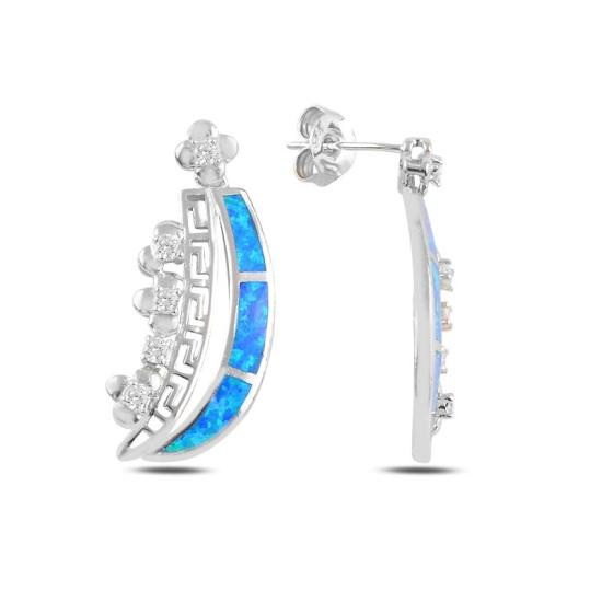 Wholesale Opal & CZ Dangle Stud Earrings