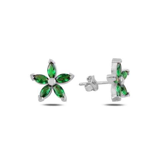 Wholesale Flower Marquise CZ Stud Earrings