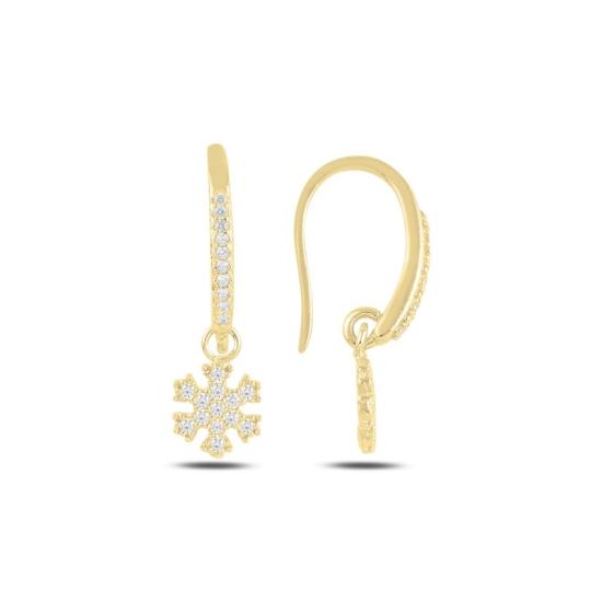 Wholesale Dangle Snowflake CZ Earrings