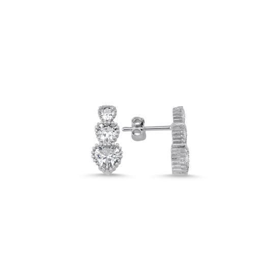 Wholesale Trickle Heart CZ Stud Earrings