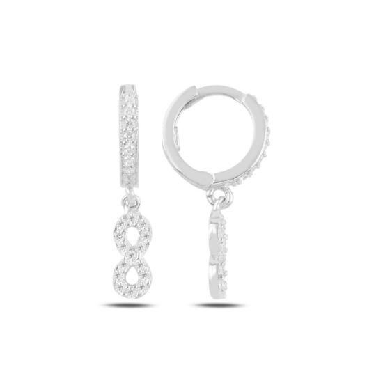 Wholesale Infinity CZ Dangle Huggie Hoop Earrings