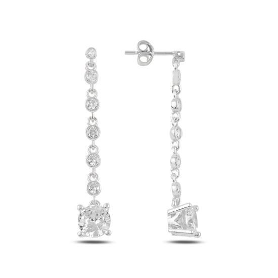 Wholesale Round CZ Dangle Stud Earrings