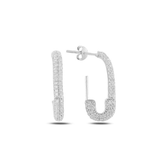 Wholesale Safety Pin CZ Stud Earrings